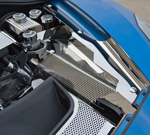 2014-2019 C7 Corvette Z06/Grand Sport/Stingray - Inner Fender Covers 3Pc | Stainless Steel, Brushed Finish