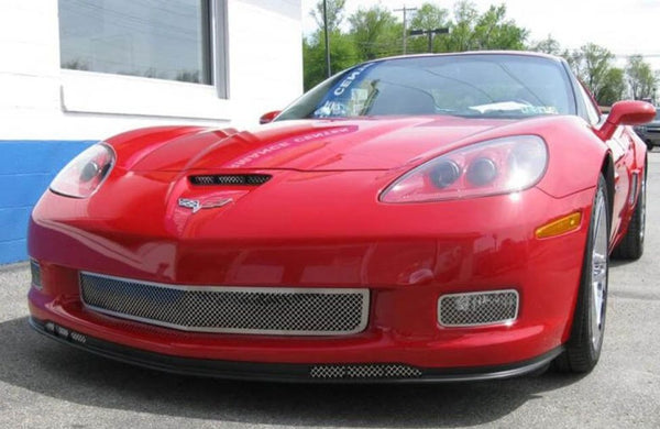 2006-2013 Z06/GS/ZR1/C6 Corvette - Laser Mesh Driving Light Covers 2Pc | Polished Stainless