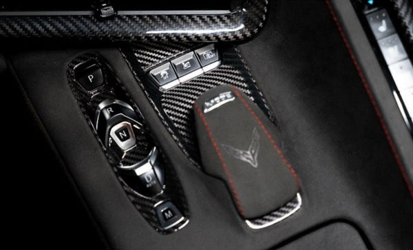 C8 Corvette Carbon Fiber Mode Selector Trim Overlay - Black or Red