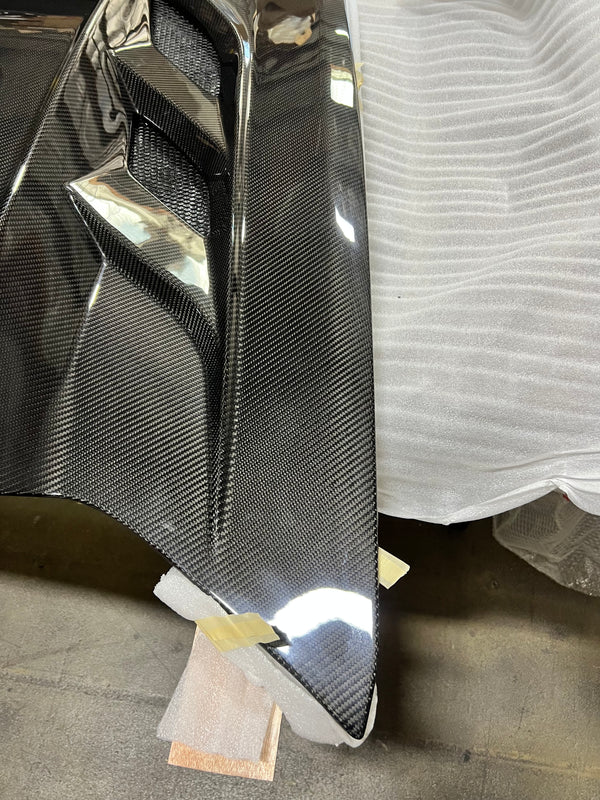 2014-2019 Corvette C7 Type-VS1 Double Sided Carbon fiber Vented Style Hood W/ Window For Stingray, Z51, Grand Sport, Z06