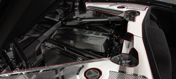 2020+ C8 Corvette - Perforated Fender Covers | Brushed w/Polished Inserts