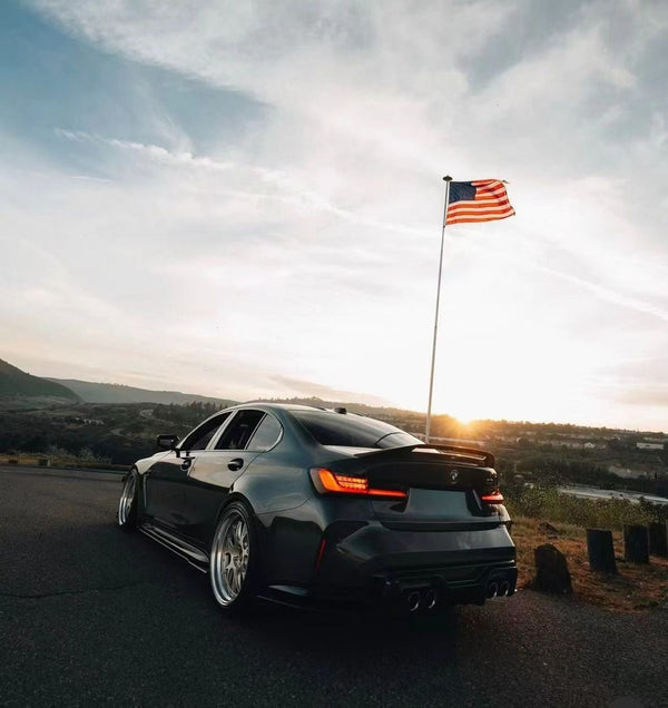G80 M3 Dry Carbon Fiber AD Style High Kick Trunk Spoiler