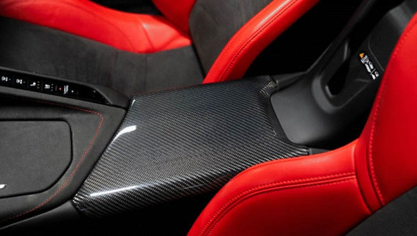 C8 Corvette Carbon Fiber Center Console Lid Overlay - Black or Red