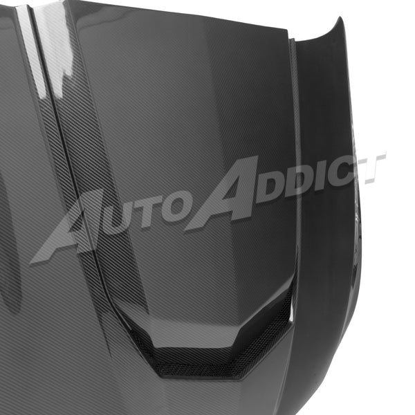 2020-2026 Cadillac CT5/V-Blackwing Heritage Spec Pre-Preg V-Shaped Double Sided Carbon Fiber Hood