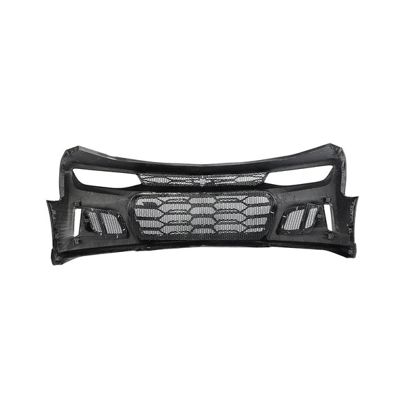 2017-2025 Chevy Camaro ZL1 Black Panther 1PC Full Gloss Carbon Fiber Track Package Front Bumper Conversion