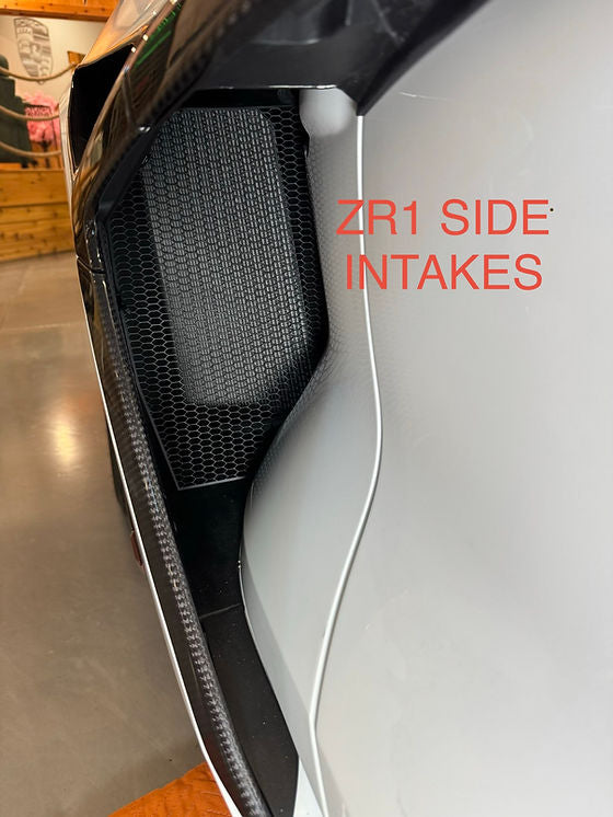 C8 ZR1 Corvette 2026+ ALUMINUM SIDE INTAKE BLACK Mesh Grille