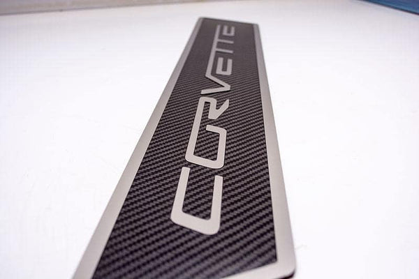 2005-2013 C6 Corvette - Outer Door Sills CORVETTE Style Carbon Fiber | Polished or Brushed Trim