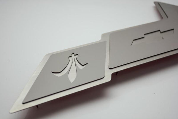 2005-2013 C6 Corvette - Hood Badge C6 Crossed Flags for Factory Hood Pad| Stainless Steel