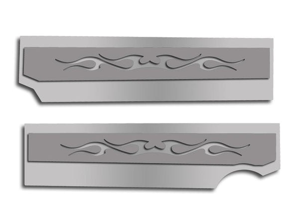 2010-2015 Camaro SS - Fuel Rail Covers Tribal Flame Style 2Pc | Polished Stainless Steel, Choose Inlay Color