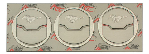2015-2017 MUSTANG - A/C VENT TRIM KIT W/POLISHED INLAY PONY 3PC | BRUSHED STAINLESS STEEL