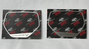 2020+ C8 Corvette - Etched Corvette Side Mirror Trim 2PC | Brushed Finish