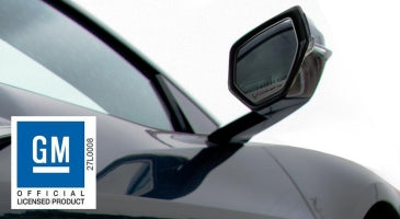 2020+ C8 Corvette - Etched Corvette Side Mirror Trim 2PC | Brushed Finish