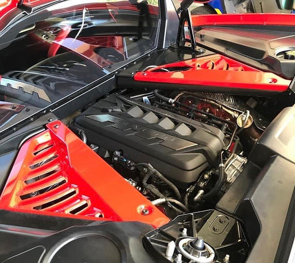 AGM C8 Corvette Carbon Fiber & Painted to match Engine Appearance Mid-Covers