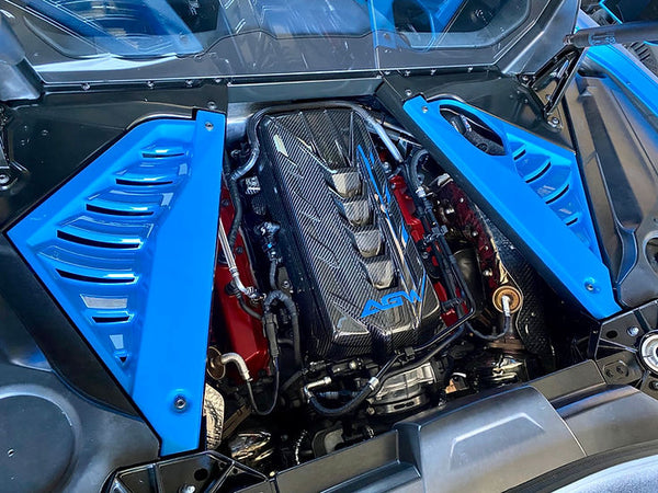 AGM C8 Corvette Carbon Fiber & Painted to match Engine Appearance Mid-Covers