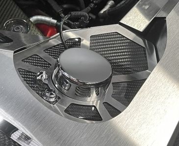 2020+ C8 Corvette Coupe - Carbon Fiber Shock Tower Covers Brushed Trim | Stainless Steel