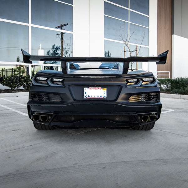 2020-2026 Corvette C8 Type-ZR1 Carbon Fiber 1pc Spoiler w/ Z06 Rear Bumper Kit For Stingray