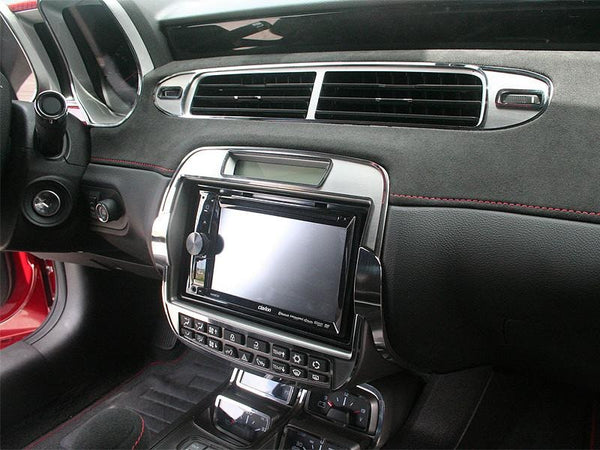 2010-2015 Camaro - Aftermarket Radio Trim Plate | Brushed Stainless Steel w/Polished Bezel