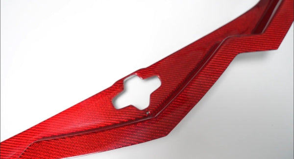 2020-2027 C8 Corvette Red Carbon Fiber Frunk Trim Panels Z06 E-Ray Stingray