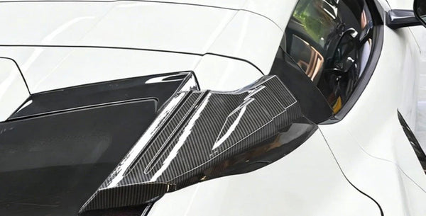 PC Plastic Painted Carbon Fiber Rear Intake Port Trim For Corvette C8 Z51 Z06 E-Ray GS Coupe Only 2020-2027