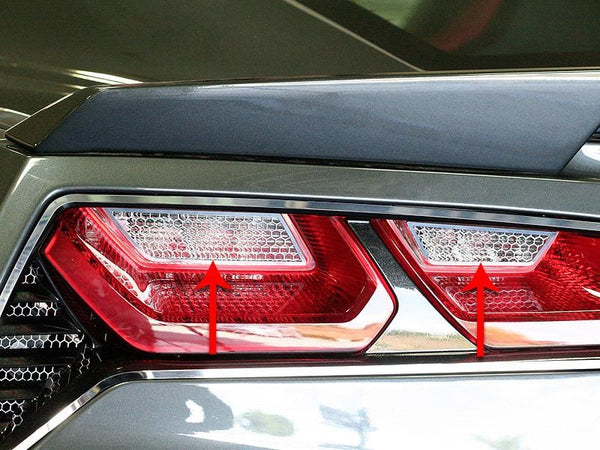 2014-2019 C7/Z06/Grand Sport Corvette - Matrix Series Back-Up Light Grilles 4Pc | Aluminum/Stainless