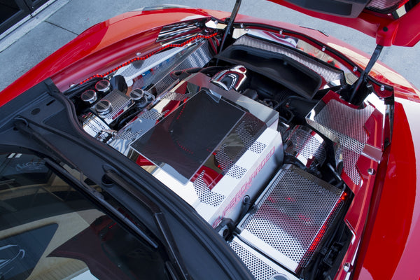 2014-2019 C7 Corvette Z06/Grand Sport/Stingray - Inner Fender Covers 3Pc | Stainless Steel, Brushed Finish