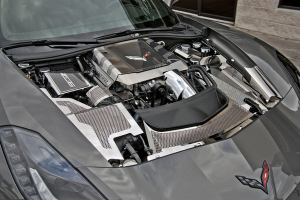 2014-2019 C7 Corvette Z06/Grand Sport/Stingray - Inner Fender Covers 3Pc | Stainless Steel, Brushed Finish