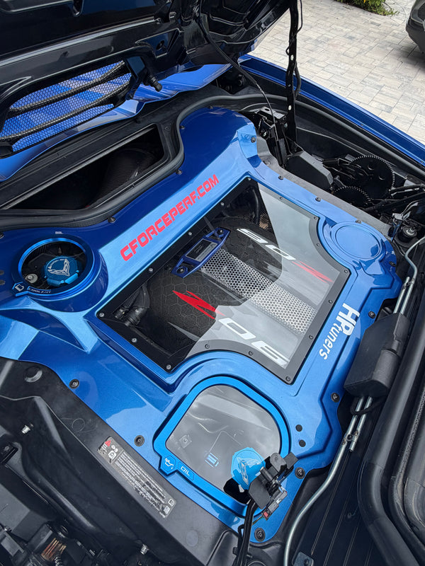 C8 Corvette Stingray Z06 ERay ZR1 GS HTC Convertible Clear Engine Bay Fast Access Covers