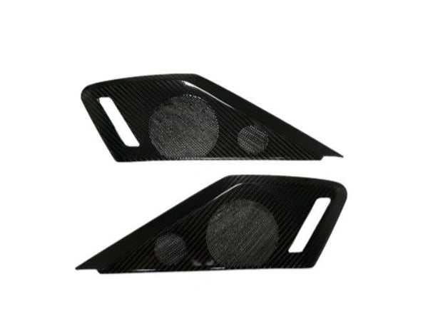 C8 Corvette Carbon Fiber Speaker Covers (Black, Blue or Red)