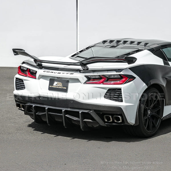 2020+ Corvette C8 Dry Carbon Fiber Rear Bumper Diffuser Quad Exit