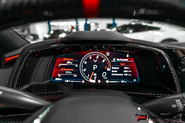 C8 Corvette Carbon Fiber Gauge Cluster Trim Overlay - Paragon Performance