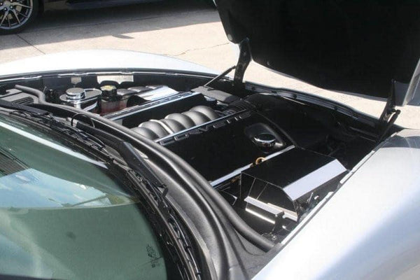 2005-2007 C6 Corvette - Fuel Rail Covers W/Corvette Script | Polished Stainless Steel