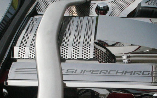 2012-2015 Camaro ZL1 - Supercharger Perforated Plenum Cover | Polished Stainless Steel