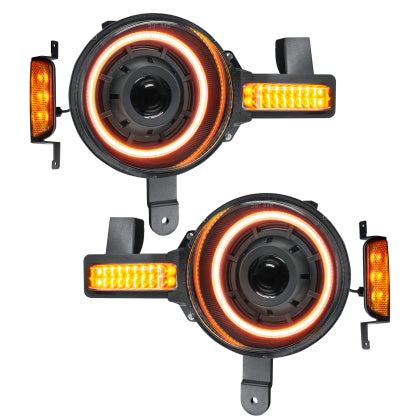 Oracle 2021+ Ford Bronco Oculus Bi-LED Projector Headlights - Amber/White Switchback