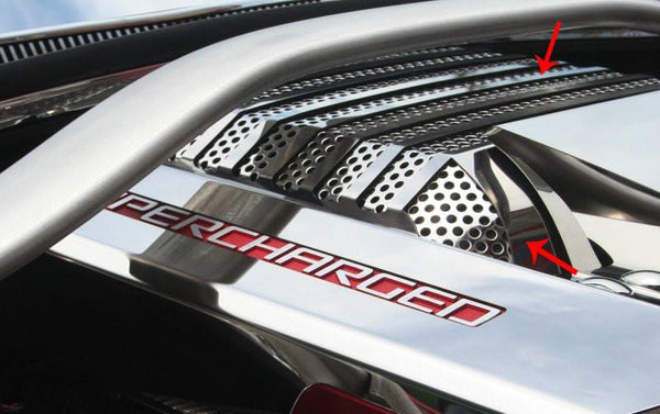 2012-2015 Camaro ZL1 - Supercharger Perforated Plenum Cover | Polished Stainless Steel