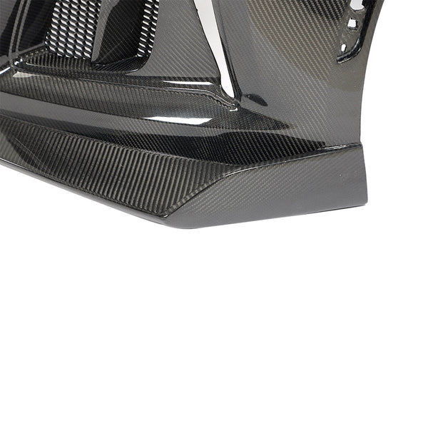 2017-2025 Chevy Camaro ZL1 Black Panther 1PC Full Gloss Carbon Fiber Track Package Front Bumper Conversion