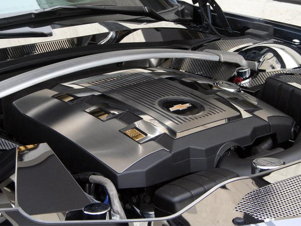 2010-2015 Camaro RS - Engine Shroud Cover V6 10Pc | Polished, Brushed, Gold Tone Stainless Steel