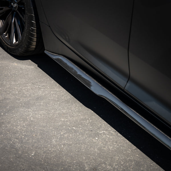 2022-2026 Cadillac CT5-V Blackwing Type-ST Gloss Carbon Fiber Side Rocker Panel Extensions