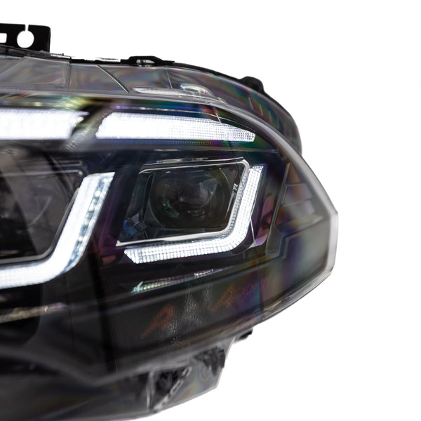 2018-2023 Ford Mustang Projector Headlights S650 Style LED Amber Sequential Turn Signals