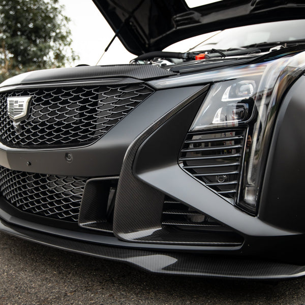 2025-2026 Cadillac CT5-V Blackwing Front Side Outer Grilles Pre Preg Gloss Carbon Fiber Pair
