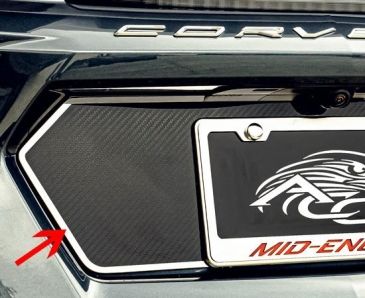 2020+ C8 Corvette - Carbon Fiber Tag Back Trim Plate | Stainless Steel Trim, Choose Finish