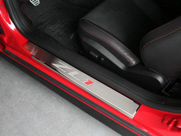2012-2015 Camaro ZL1 - Executive Series 'ZL1' Door Sills 2Pc | Brushed/Polished Stainless Steel