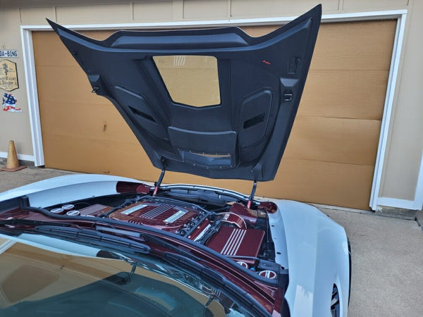 2014-2019 Corvette C7 Type-VS1 Double Sided Carbon fiber Vented Style Hood W/ Window For Stingray, Z51, Grand Sport, Z06