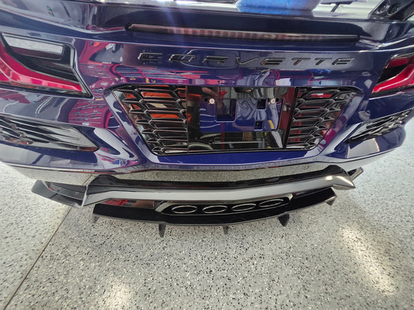 Corvette C8 Z06 License Plate Backing Carbon Flash