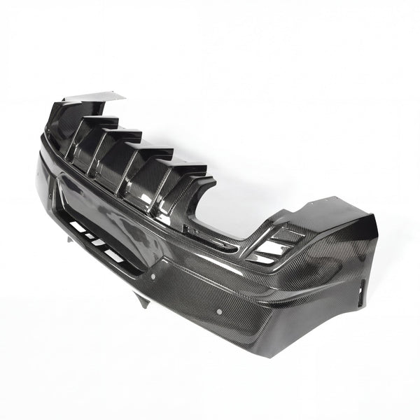 2016-2018 Camaro RS/SS/ZL1 Gloss Double Sided Carbon Fiber Rear Bumper w/Rear Diffuser Quad Tips 1pc