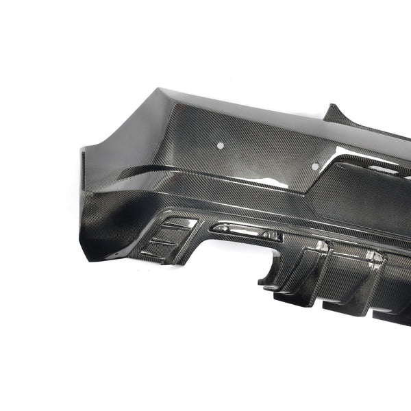 2016-2018 Camaro RS/SS/ZL1 Gloss Double Sided Carbon Fiber Rear Bumper w/Rear Diffuser Quad Tips 1pc