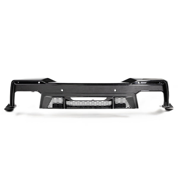 2024–2026 Mustang S650 Heritage SC™ V-Shaped Dry Gloss Carbon Fiber Rear Diffuser Rectangular-Exit Quad Tips