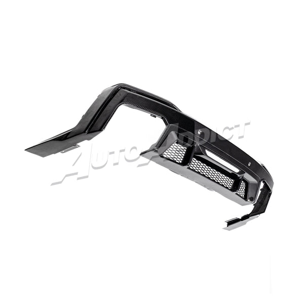 2024–2026 Mustang S650 Heritage SC™ V-Shaped Dry Gloss Carbon Fiber Rear Diffuser Rectangular-Exit Quad Tips