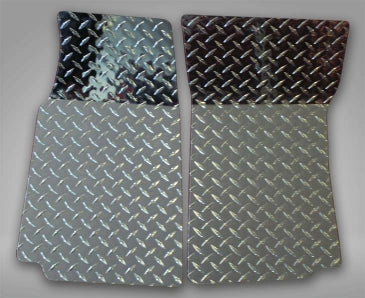 1968-1982 C3 Corvette Floor Mats 2Pcs Diamond Plate | Polished Aluminum