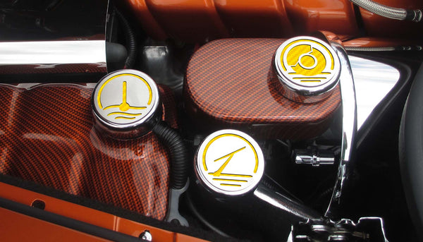 2005-2013 C6 Corvette - Executive Series Fluid Cap Covers 5pc Auto Transmission