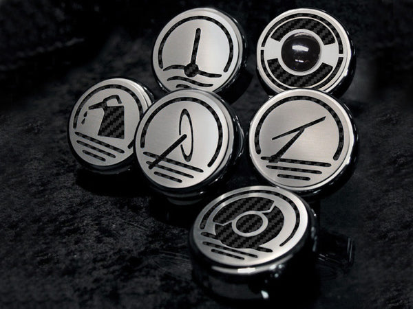 2005-2013 C6 Corvette Executive Series Fluid Cap Covers 6PC Manual Transmission Bright Solid Red